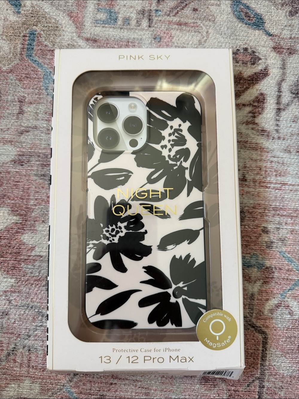 Night Queen Black Floral Case for iPhone 13 / 12 Pro Max